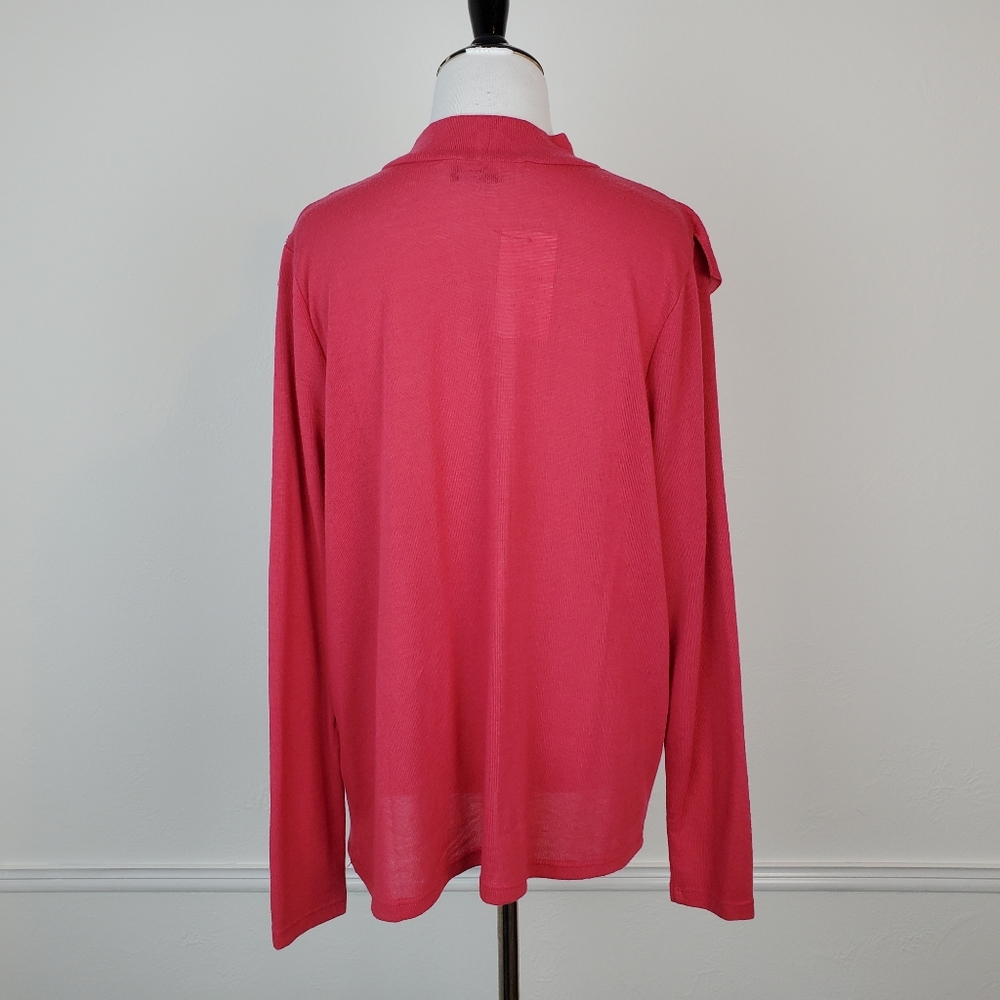 Eloquii Sweater Ruffle Knit Magenta Pink Purple Boho Spring Romantic Dramatic - Picture 6 of 10